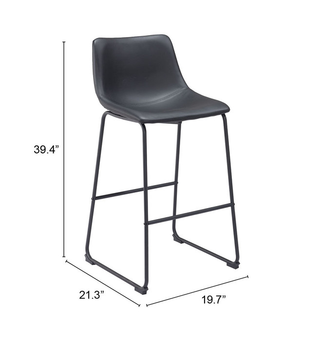 Zuo Modern Smart Barstool (Set of 2) Black