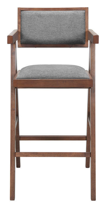 Zuo Modern Delhi Barstool (Set of 2) Gray & Walnut