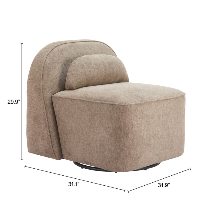 Zuo Modern Kakao Swivel Chair Olive Brown