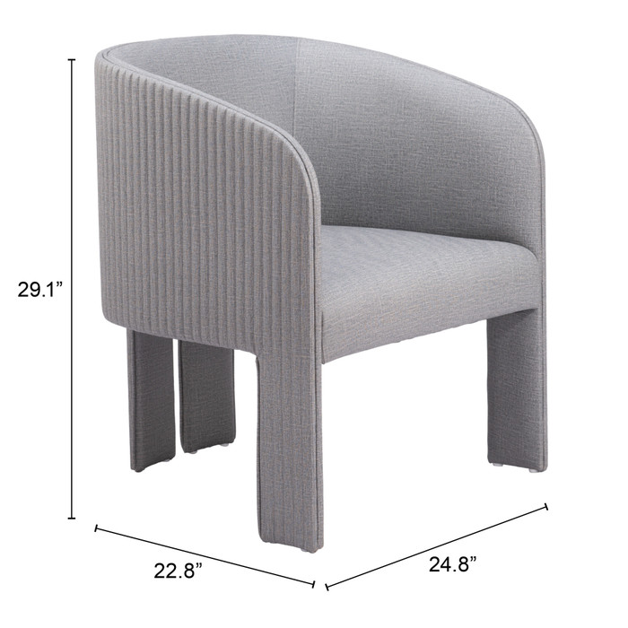 Zuo Modern Hull Accent Chair Slate Gray