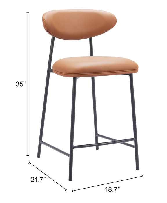 Zuo Modern Rorun Counter Stool (Set of 2) Brown