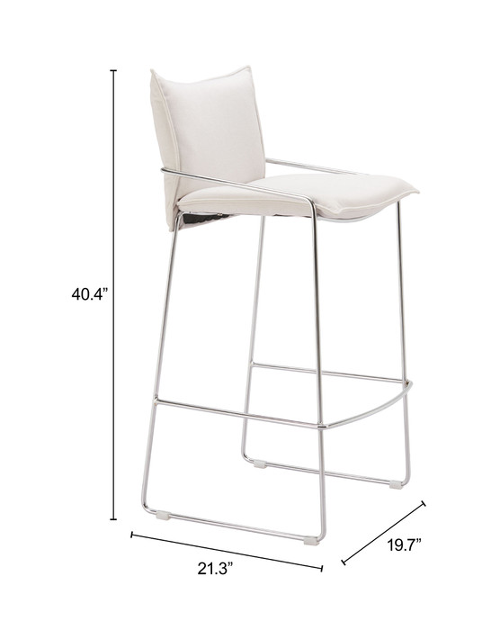 Zuo Modern Pola Barstool White