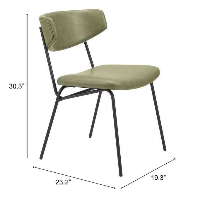 Zuo Modern Charon Dining Chair (Set of 2) Green