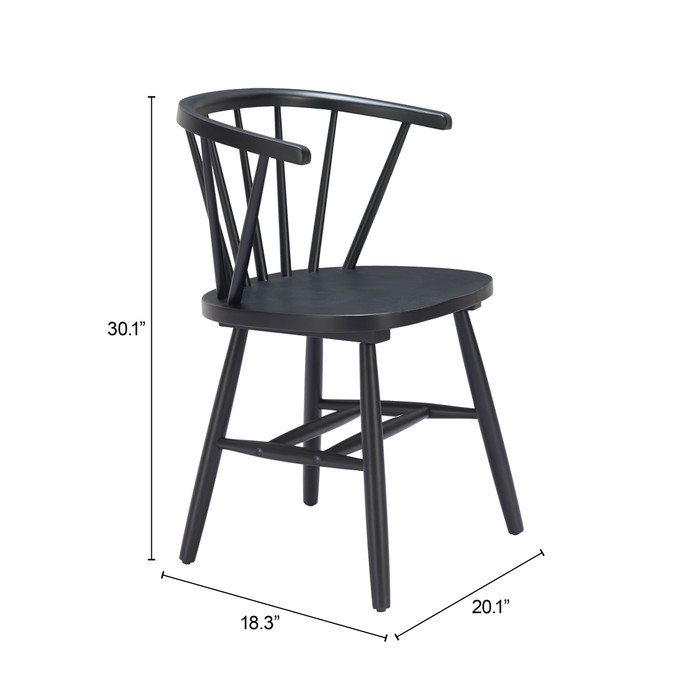 Zuo Modern Stenger Dining Chair (Set of 2) Black
