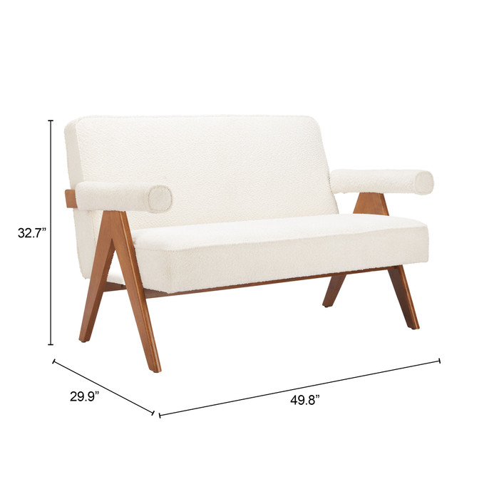 Zuo Modern Encanto Loveseat Ivory