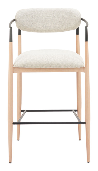 Zuo Modern Equinox Barstool Oyster Gray & Natural