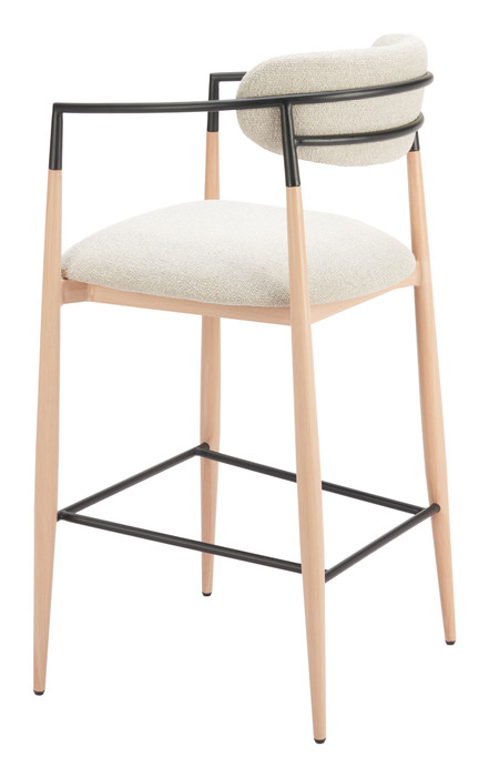 Zuo Modern Equinox Barstool Oyster Gray & Natural