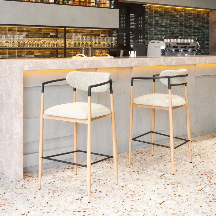 Zuo Modern Equinox Barstool Oyster Gray & Natural