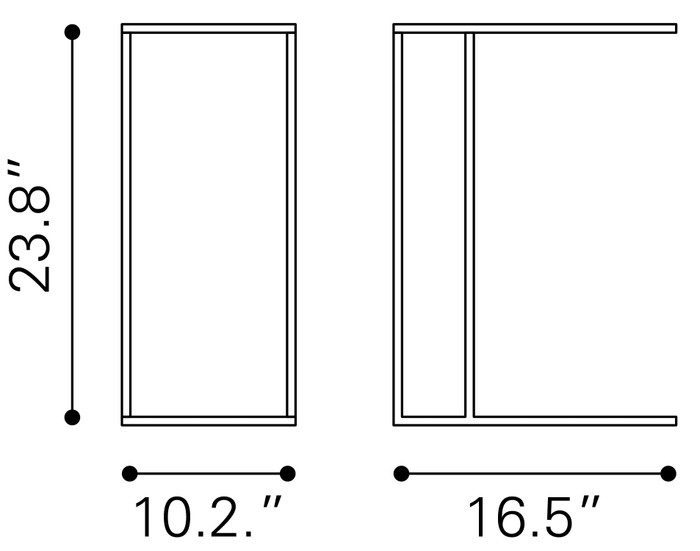 Zuo Modern Atom Side Table Black