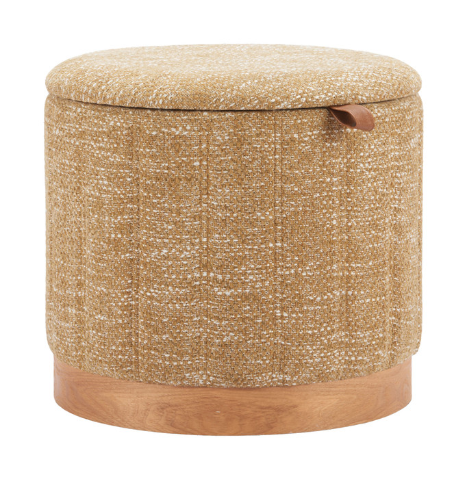 Zuo Modern Fije Storage Ottoman Oat Yellow