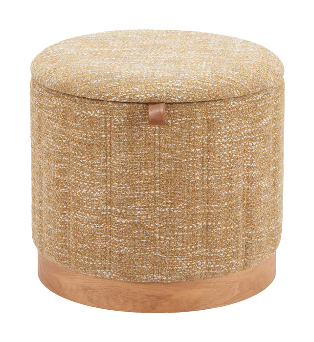 Zuo Modern Fije Storage Ottoman Oat Yellow