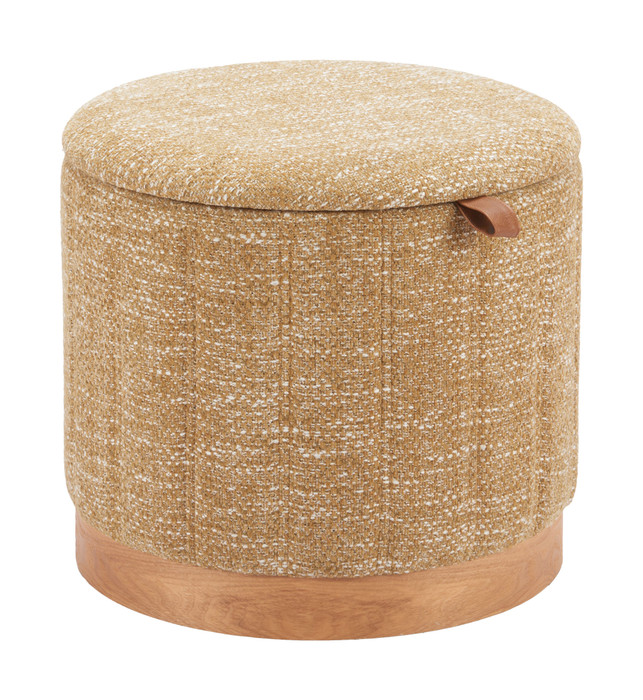 Zuo Modern Fije Storage Ottoman Oat Yellow