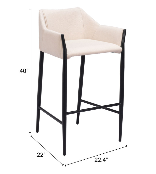 Zuo Modern Andover Barstool Beige