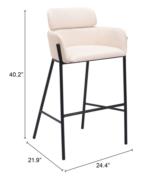 Zuo Modern Bremor Barstool Beige