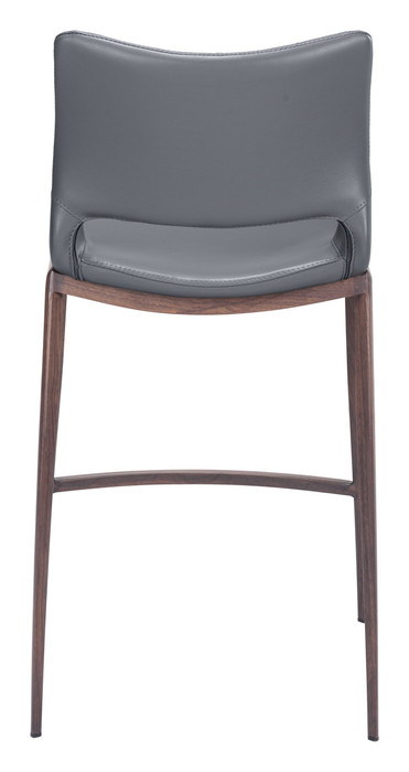 Zuo Modern Ace Counter Stool (Set of 2) Dark Gray & Walnut