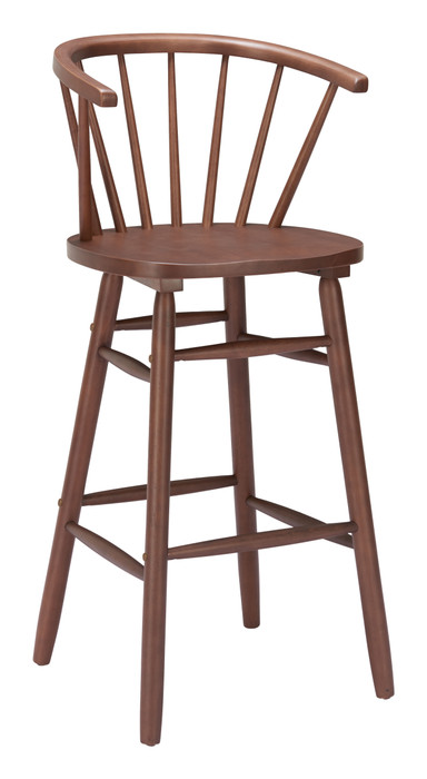 Zuo Modern Stenger Barstool (Set of 2) Walnut