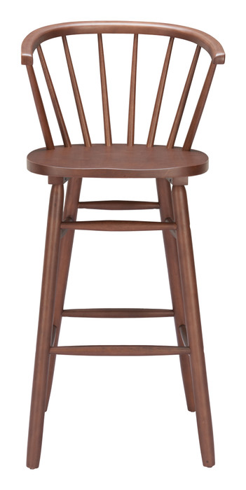 Zuo Modern Stenger Barstool (Set of 2) Walnut