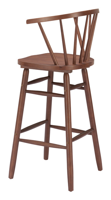 Zuo Modern Stenger Barstool (Set of 2) Walnut