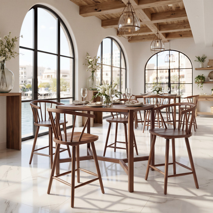 Zuo Modern Stenger Barstool (Set of 2) Walnut