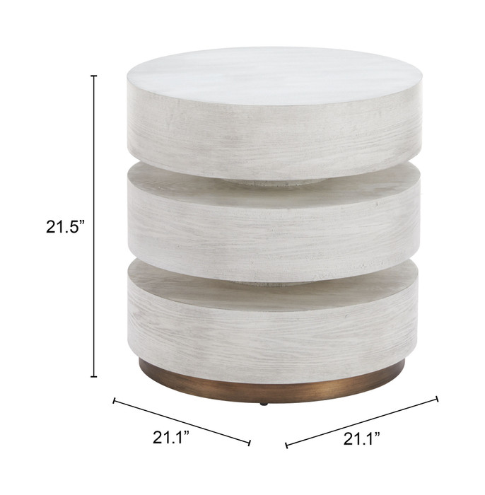 Zuo Modern Laha Side Table Oak White