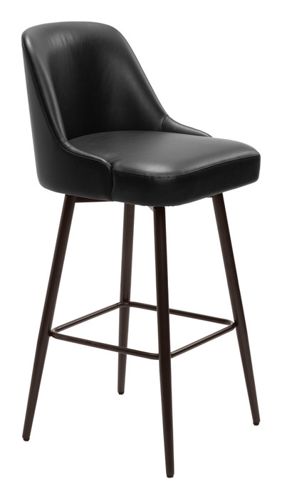 Zuo Modern Keppel Swivel Barstool Black & Bronze