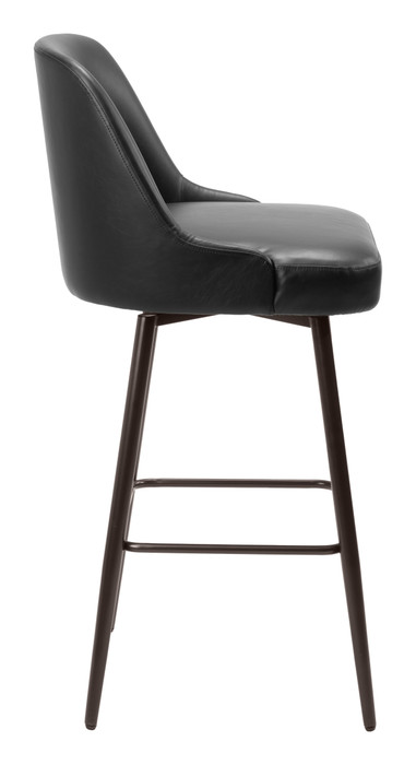 Zuo Modern Keppel Swivel Barstool Black & Bronze