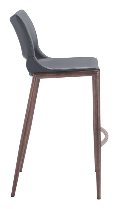 Zuo Modern Ace Barstool (Set of 2) Dark Gray & Walnut