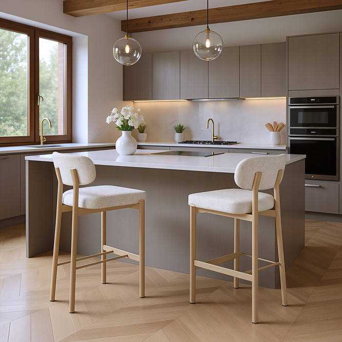 Zuo Modern Aurea Barstool (Set of 2) Light Gray