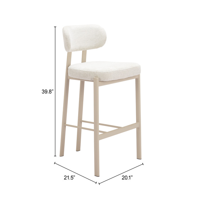 Zuo Modern Aurea Barstool (Set of 2) Light Gray