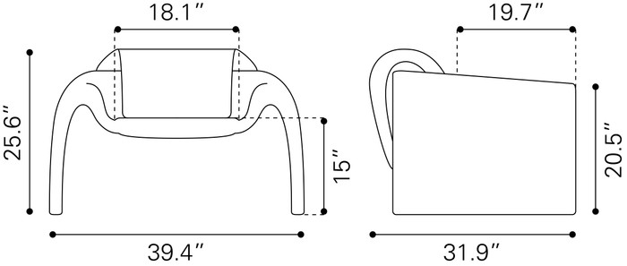 Zuo Modern Horten Accent Chair Brown