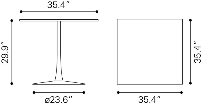 Zuo Modern Molly Dining Table Black