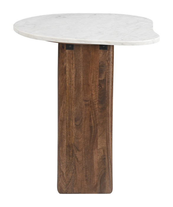 Zuo Modern Vara Side Table White & Walnut