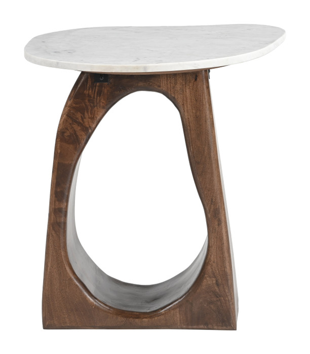 Zuo Modern Vara Side Table White & Walnut