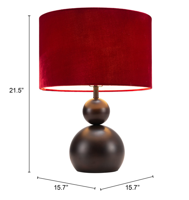 Zuo Modern Shobu Table Lamp Red