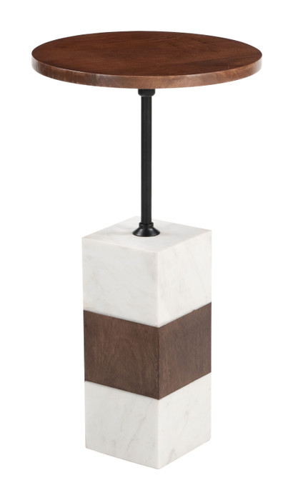 Zuo Modern Stuk Side Table Brown & White