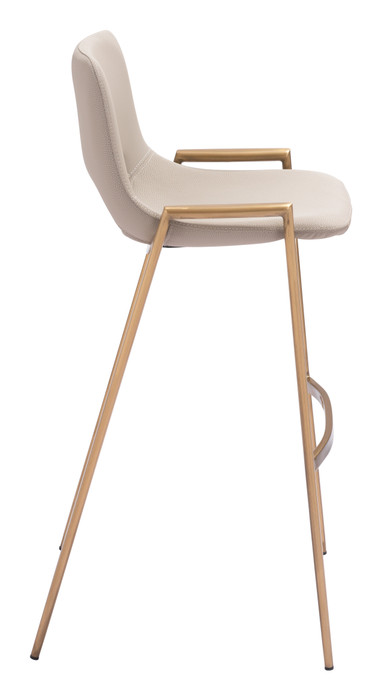 Zuo Modern Desi Barstool (Set of 2) Beige & Gold