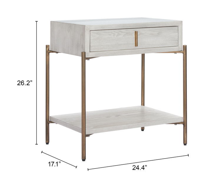 Zuo Modern Yoru Side Table Oak White
