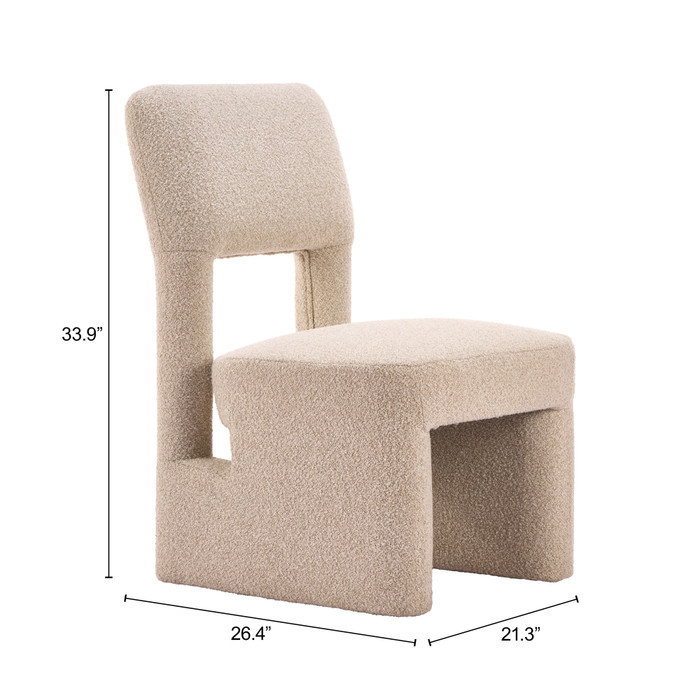 Zuo Modern Dewey Dining Chair (Set of 2) Beige