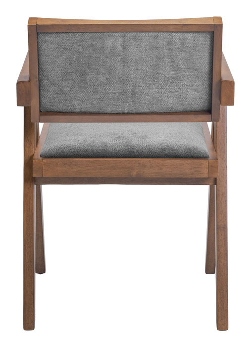 Zuo Modern Delhi Dining Chair (Set of 2) Gray & Walnut