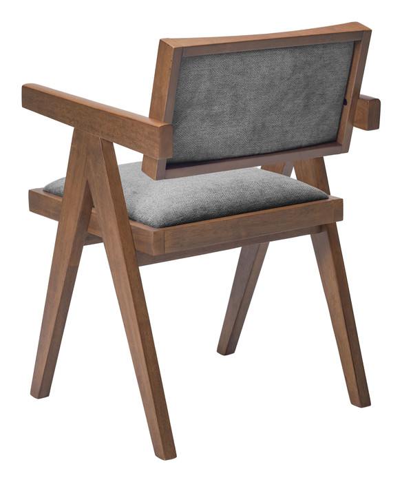 Zuo Modern Delhi Dining Chair (Set of 2) Gray & Walnut
