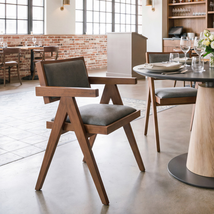 Zuo Modern Delhi Dining Chair (Set of 2) Gray & Walnut