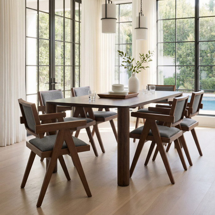 Zuo Modern Delhi Dining Chair (Set of 2) Gray & Walnut