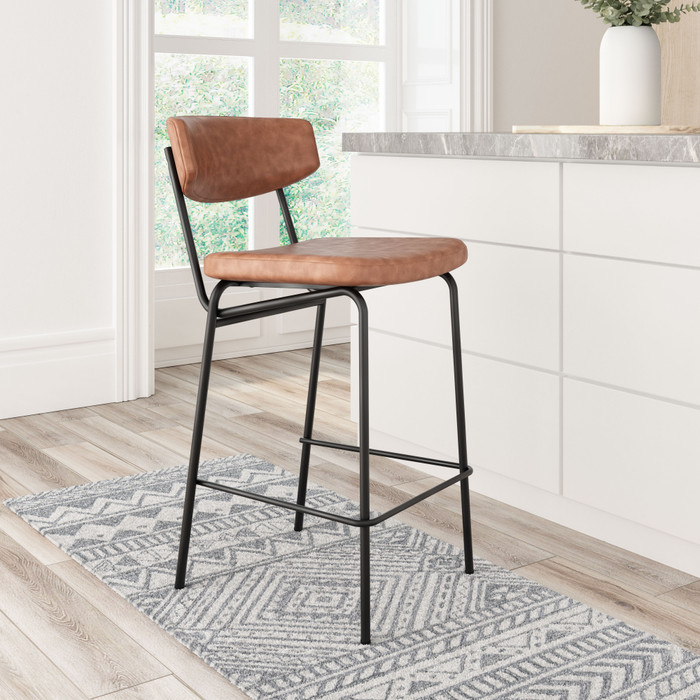 Zuo Modern Charon Counter Stool (Set of 2) Vintage Brown