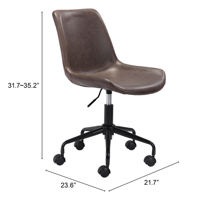 Zuo Modern Byron Office Chair Brown