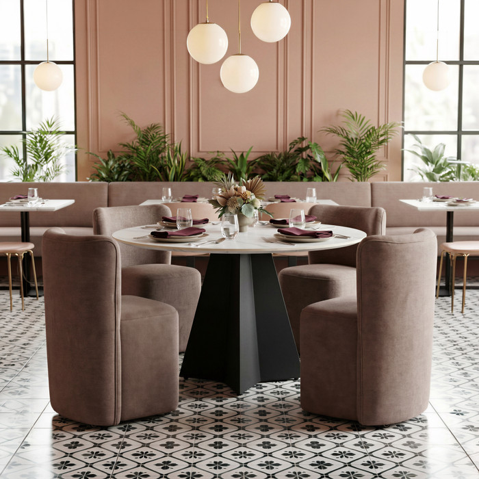 Zuo Modern Bambun Dining Chair with Wheels Taupe