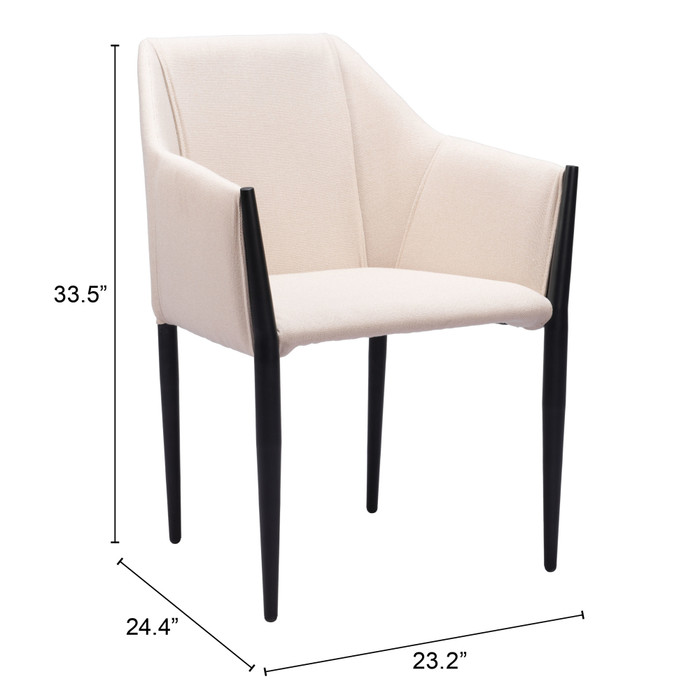 Zuo Modern Andover Dining Chair (Set of 2) Beige