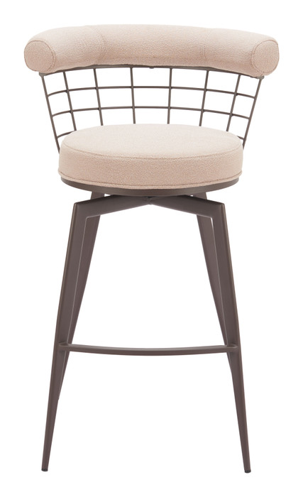Zuo Modern Saku Swivel Barstool Beige & Brown