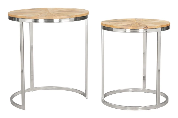Zuo Modern Bari Nesting Table Set - Natural, 2-Piece