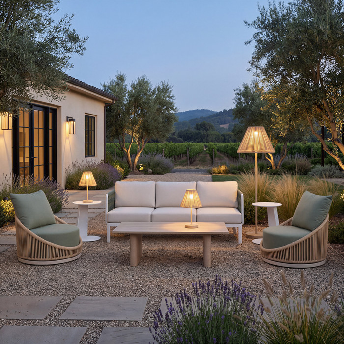 Zuo Modern Lumika Solar Floor Lamp Beige