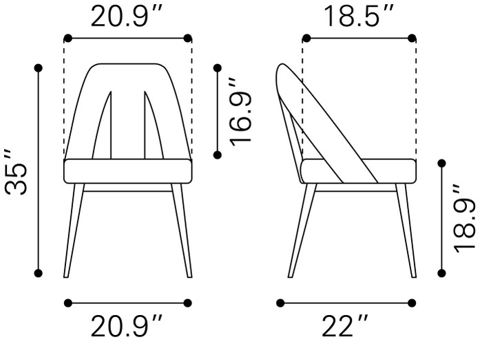 Zuo Modern Artus Dining Chair - Gray